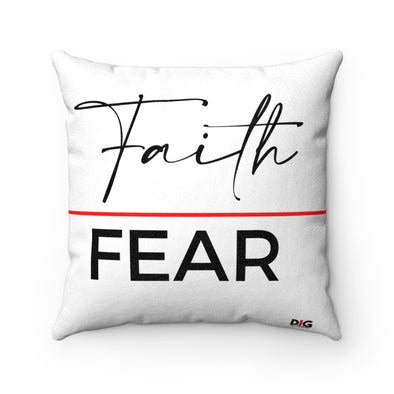 Faith over Fear Faux Suede Square Pillow
