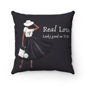 "Real Love" Spun Polyester Square Pillow